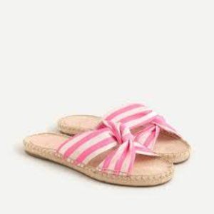 J Crew Twisted knot espadrille sandals Pink NEW